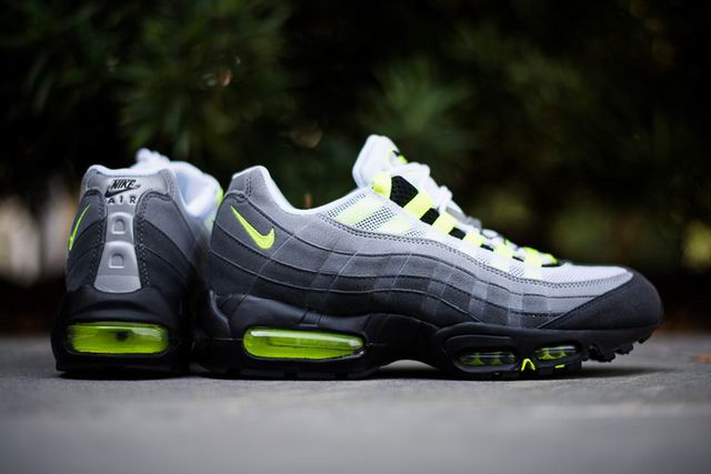 Nike Air Max 95 OG Neon Men's Shoes Grey Green-95 - Click Image to Close
